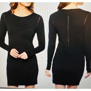 Athleta Stylish Blk Athleisure Minimalist Merino Wool Spandex Mini Dress Small